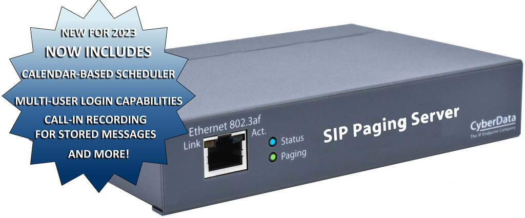 CyberData SIP Paging Server with Bell Scheduler